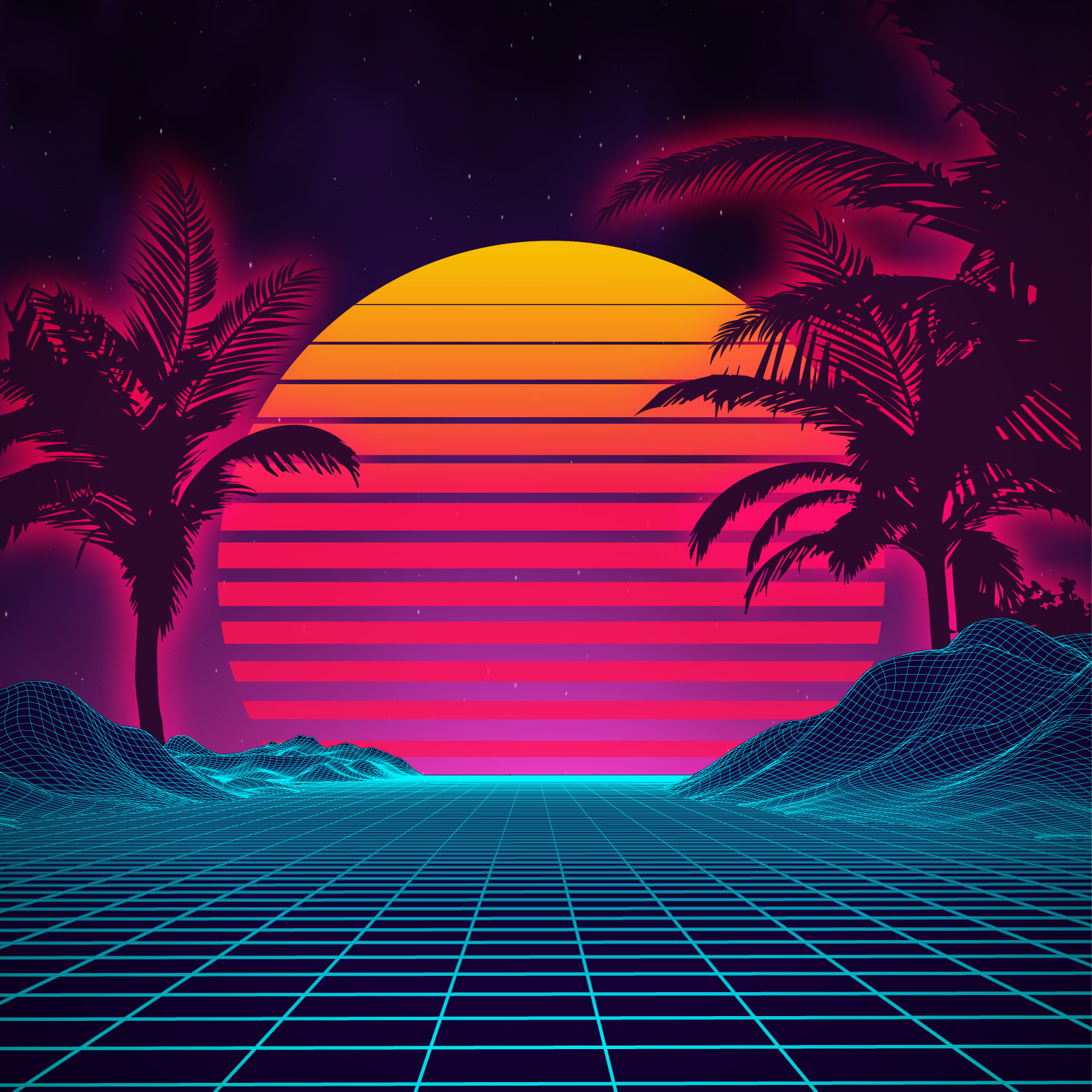 Vice Cannabis neon retro grid background aesthetic